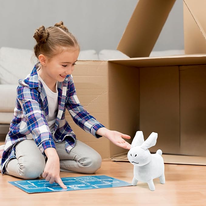 White Gubby Rabbit Plush Toy – Soft Forsaken Gubby Plush Stuffed Animal, Cute Game Character Collectible Plushie Gift for Kids and Gamers (Rabbit White Gubby)