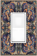 Decorative Outlet Covers Mandala Petals Retro Flowers 1 Gang Single Rocker Light Switch Cover Plate Wall Plates Gfci Faceplate For Bed Room Home Decor
