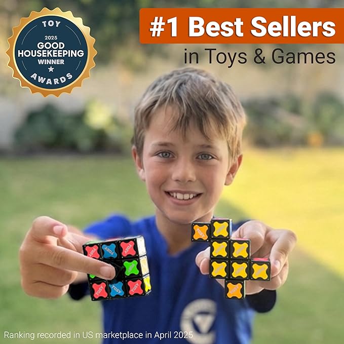 TOSY Magnet Fidget Spinner Mini - 8 Blocks, 3in1 Toy: Transformable Fidget Spinner, Infinity Cube, 2x2 Puzzle Cube, Easter Basket Stuffers Gift for Kids/Adult, STEM Sensory Stress Relief Toy, 4-Pack