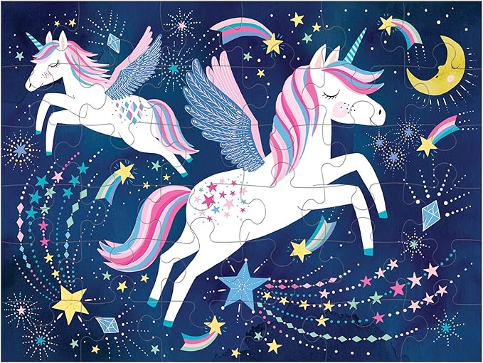 Mudpuppy Unicorn Magic – 36 Piece Puzzle to Go Featuring Sparkly Magical Unicorns Perfect Travel Activity for Children Ages 3 and Up