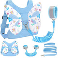 Accmor 3 in 1 Toddler Harness Safety Leashes + Anti Lost Wrist Link, Kids Harness Children Leash for Girls, Child Safety Leash Cute Baby Safety Harness Belt Strap Hold Kids Close While Walking (Blue)