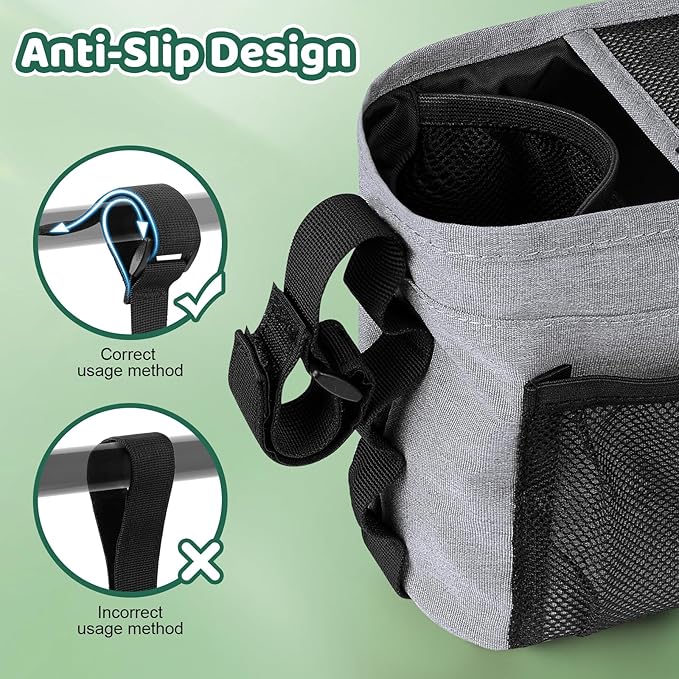 Guiseapue Universal Stroller Organizer with Cup Holder: Baby Essentials, Stroller Caddy with Shoulder Strap, Detachable Phone Bag, Stroller Accessories, Chirstmas New Moms Baby Gifts