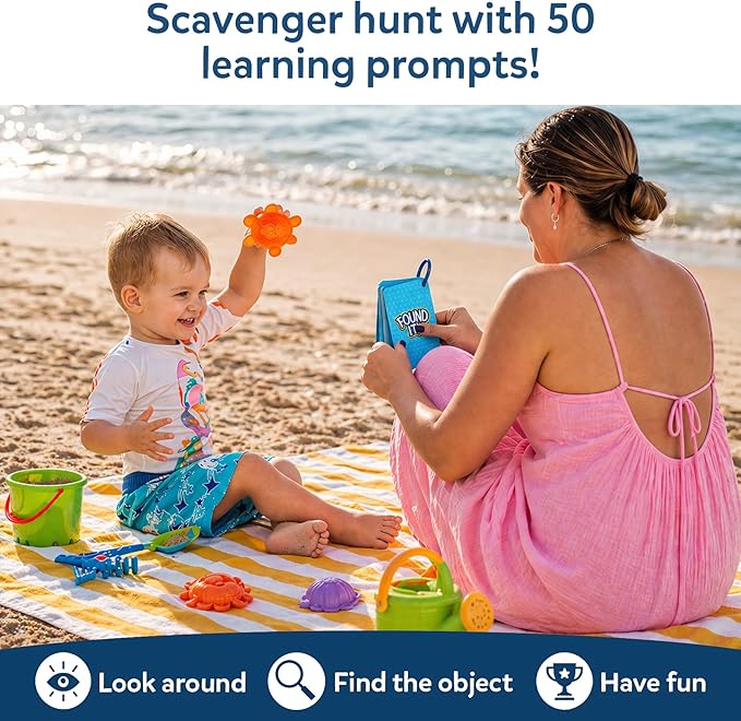 Skillmatics Scavenger Hunt Card Game - Found It Beach, Outdoor Learning Educational Game Collections, Perfect for Kids and Families Who Love Board Games, 50 Waterproof Cards, Gift for Ages 4, 5, 6, 7