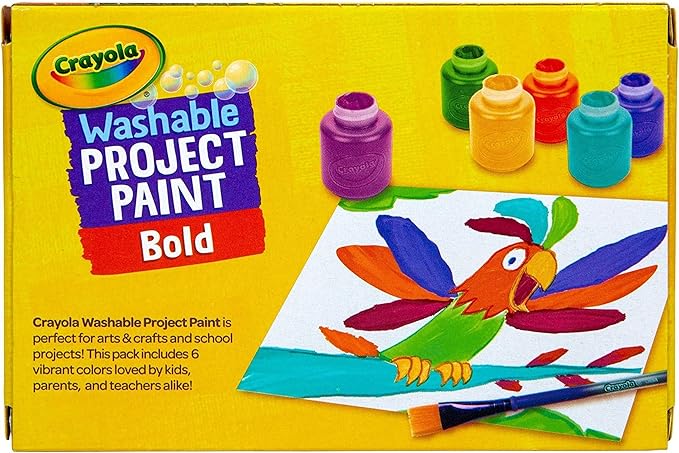 Crayola Washable Kids Paint (6ct), School Supplies, Painting Set for Kids, Spring Crafts, Art Teacher Gifts for Toddlers, Ages 3+