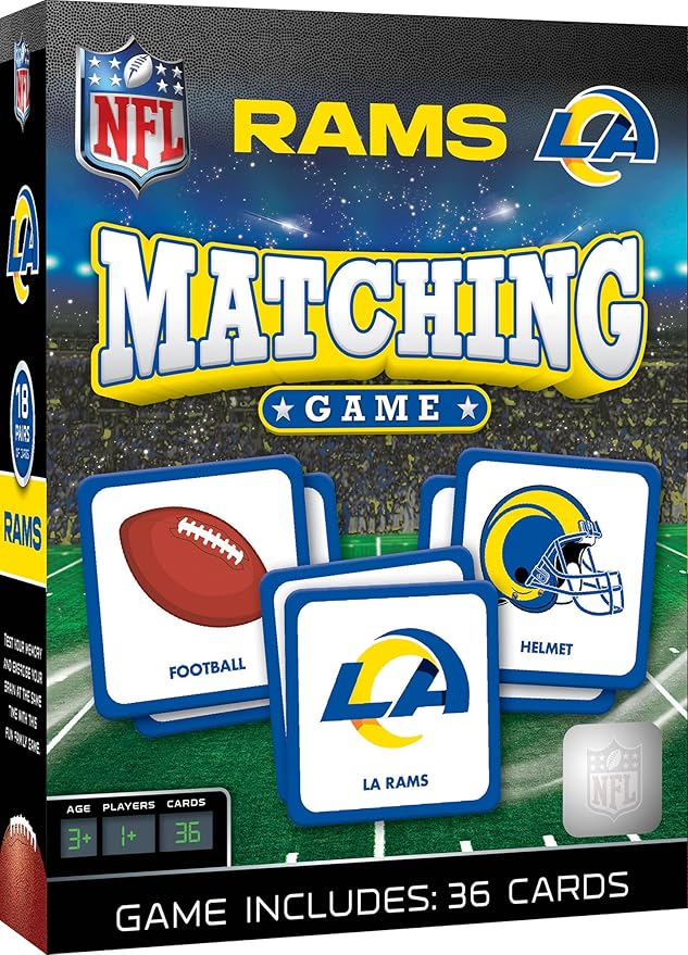 MasterPieces Sports Games - Los Angeles Rams NFL Matching Game - Game for Kids and Family - Laugh and Learn
