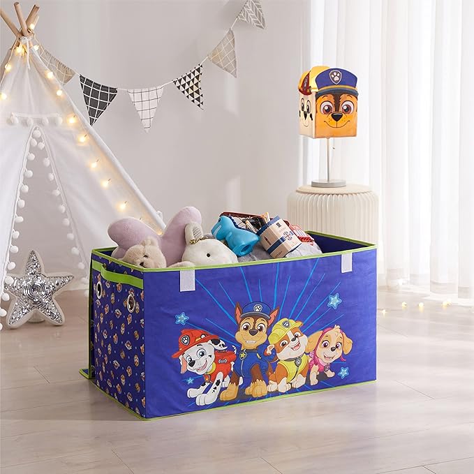 Nickelodeon Paw Patrol Chase, Marshall and Skye Collapsible Children’s Storage Trunk, Durable with Lid