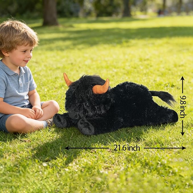 WDXDSOB Weighted Highland Cow Stuffed Animals, 4.2 Lbs Weighted Highland Cow Plush for Kids & Adults, 21.6 Inch Large Cattle Pillow Toy Gift for Christmas Birthday Gift