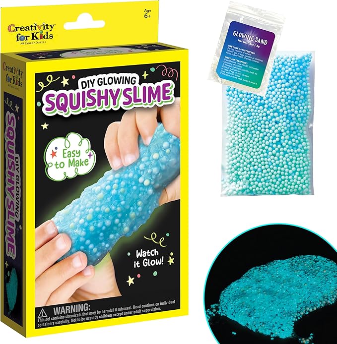 Creativity for Kids DIY Glowing Squishy Slime Kit | Hands-On STEM Activity & Sensory Toy | Mix, Stretch & Glow Mess-Free Fun | Great Gifts & Easter Basket Stuffers for Kids (Ages 6+)