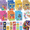 Zubebe 42 Pack Kids Card Games Gifts Bulk Classic Playing Card Game Set for Kids Includes Go Fish, Old Maid, Crazy Eights, Memory Match, Slap Jack, Playing Toy for Party Favors (Vivid)