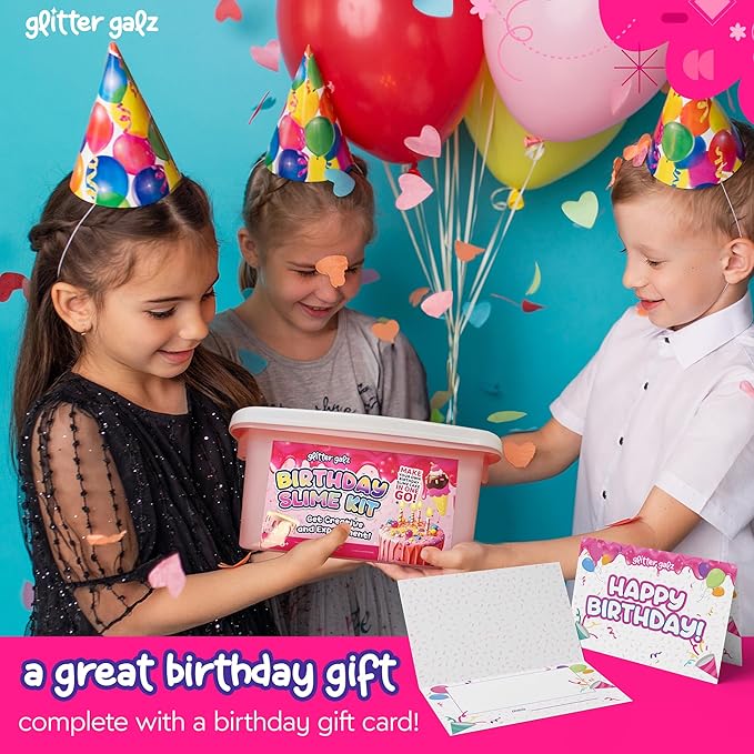 Slime Kit | Glitter Galz Birthday Gifts for Girls Ages 6+ | DIY Make Your own Slime Birthday Party 42 Mix-ins | Arts and Crafts | Slime-Making kit | Slime Activator | Sensory Gifts for Teens