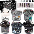 6 Pack Slime Kit, Black Punk Slimes, Cloud Butter & Clear Slime, Party Favors, Toys for Girls Boys Ages 8-12, Goodie Bag Stuffers, Kids Slime Kits for Easter Christmas Halloween Birthday Valentine