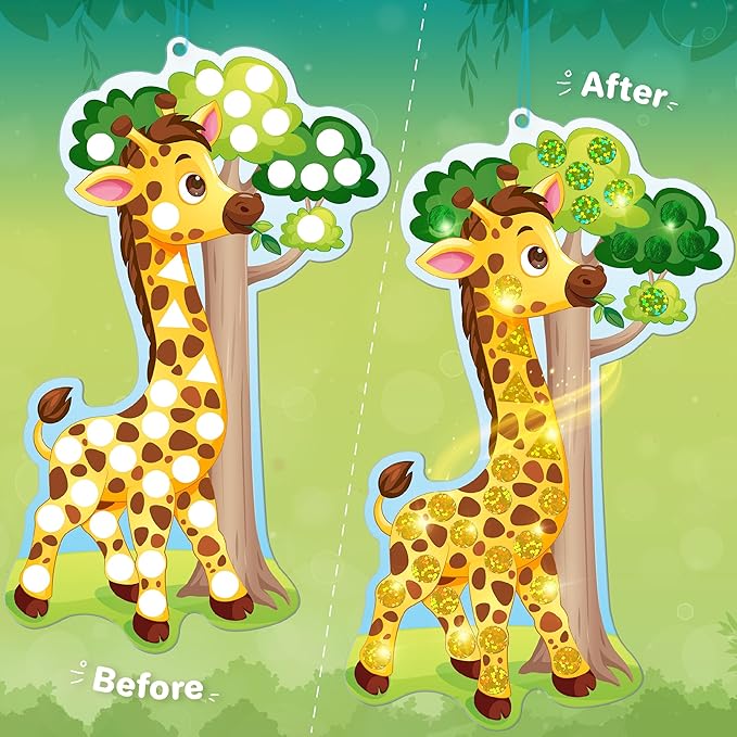 Imagimake Mirror Mosaic Animals Kids Art Set | DIY Craft Kits | Foil Stickers for Girls | Activities for Kids Ages 3-5 | Travel Art Kit for Toddler | Gift Set for Girls| 3,4,5,6,7 Year Old Boy Gifts
