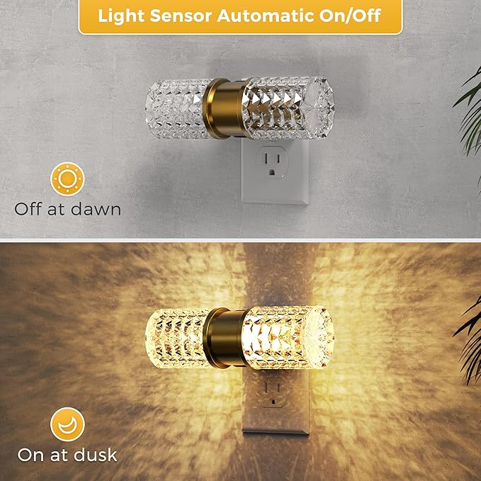 L LOHAS LED Night Light, Dimmable Night Lights Plug into Wall, 0-100LM Adjustable Brightness LED Night Light,Automatic Night Lights Plug in with Auto Light Sensor, for Bedroom Hallway Home Decor