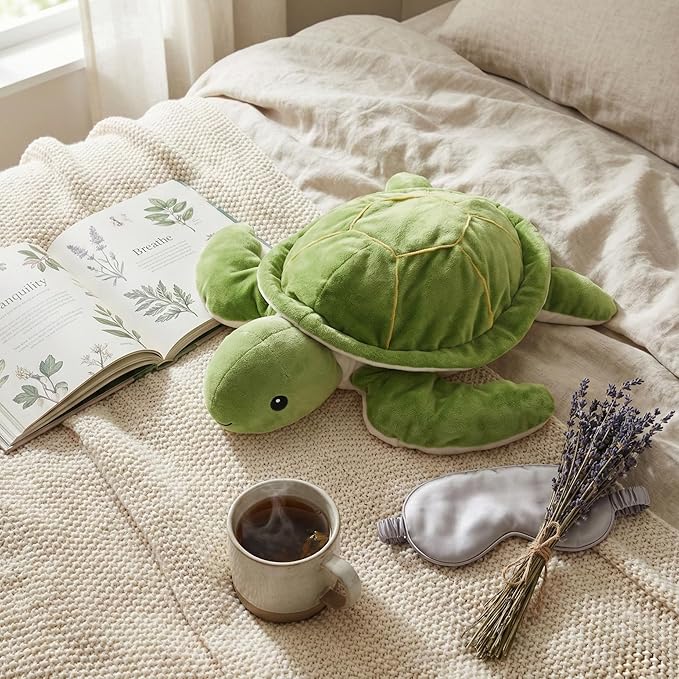 WEIGEDU Weighted Sea Turtle Plush Toy - 20 Inches, 2.3 lbs, Soft & Removable Weight for Kids and Adults - Embroidered Eyes, Comfort