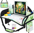 Kids Travel Tray, Car Seat Tray for kids Travel, Toddler Road Trip Essentials With Drawing Kit, Toddler Lap Desk Organizer for Car, Carseat Table for Airplane