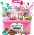 Original Stationery Ice Cream Slime Kit for Girls Toys, DIY Cherry-Scented Slime Making Set with 31 Pieces, Fun Arts and Crafts for Kids Ages 8-12, Birthday Gift