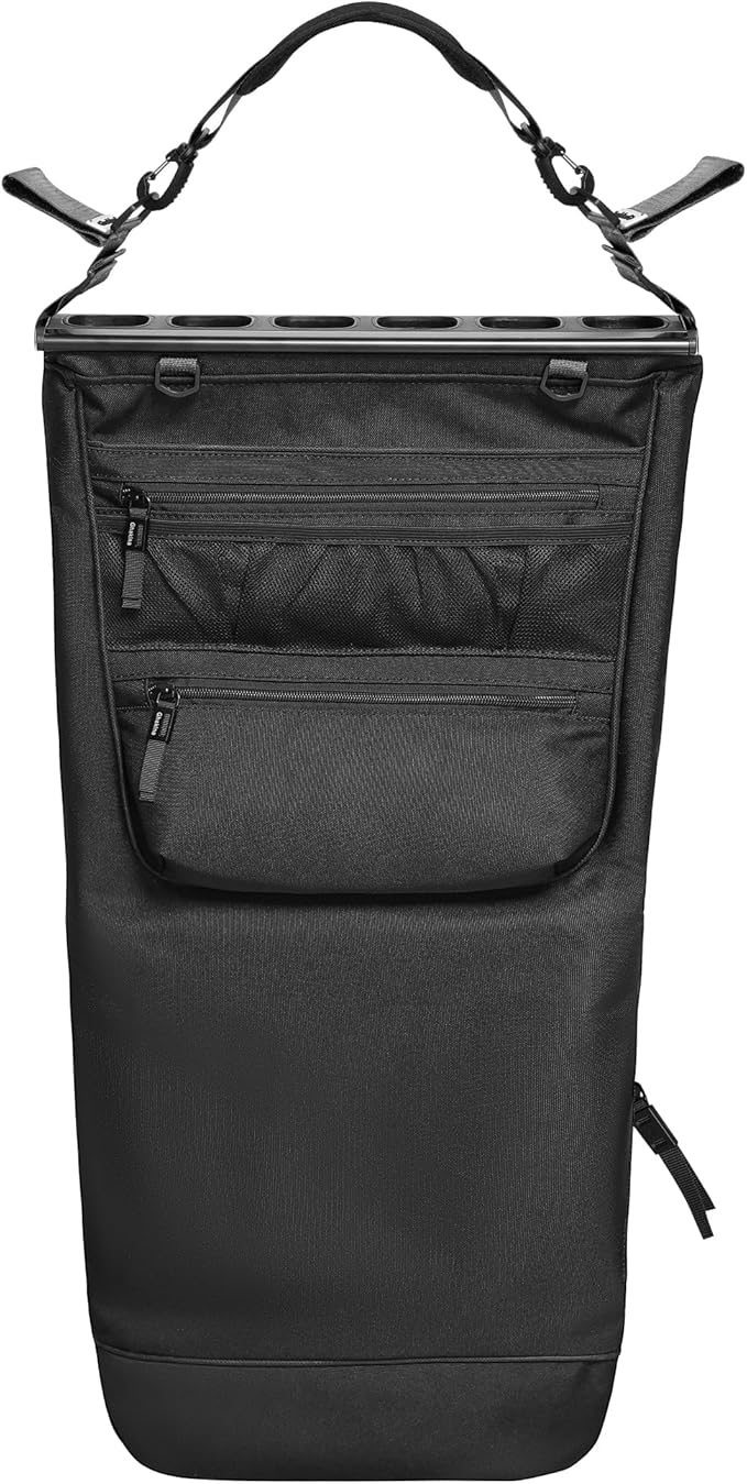 Stroller Golf Caddy,Golf Bag Attach to Stroller with Side Pockets,Shoulder Strap & Hooks for Towel Gloves,Lightweight Foldable Golf Organizer for Family Outdoor Golf,Stroller Golf Accessory