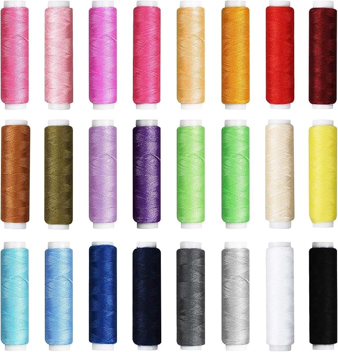 JUNING Sewing Kit with Case, 130 pcs Sewing Supplies for for Mom Grandma Women Men Home Travel and Emergency, Contains 24 Spools Threads, Sewing Needles, Scissors, Thimble, Measuring Tape and More