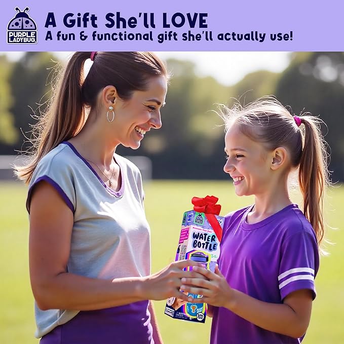 Rebel Girl Decorate Your Own Water Bottle - 32oz BPA Free Water Bottle for Kids with Motivational Stickers & More, Girls Birthday Gifts Age 6-7 8 9 10 11 - Teen Gift, Tween Girls Trendy Stuff