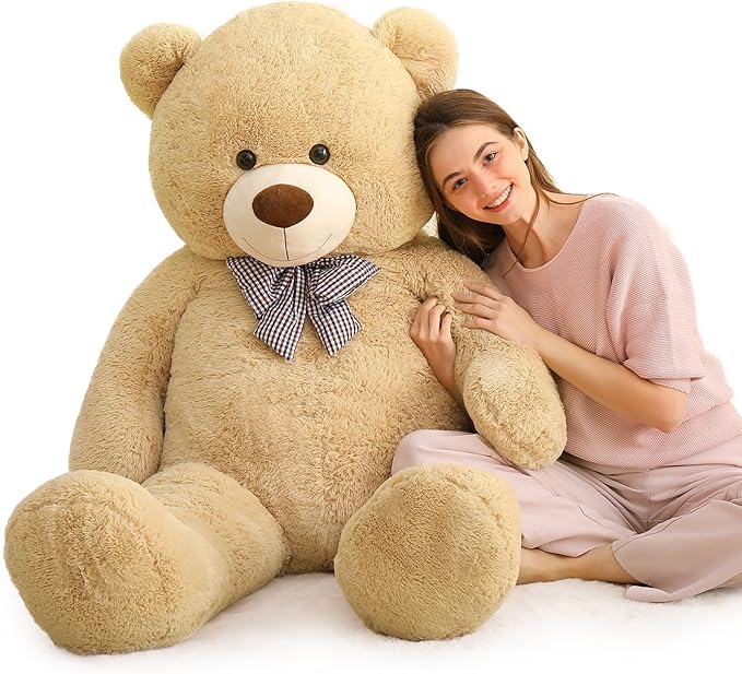 MaoGoLan Giant Teddy Bear Plush 5 Feet, Life Size Large Teddy Bear Stuffed Animal 5 Feet,Soft and Fluffy Big Teddy Bear Gift for Baby Shower,Christmas,Valentines