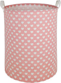 MAIZMZ Pink Laundry Basket Kids Hamper Storage Bins Girls Nursery Hamper Waterproof Organizer Toy Box Large Canvas Collapsible Chest for for Bedroom,Clothes Organizer Basket,Toys Bin,Room Decor