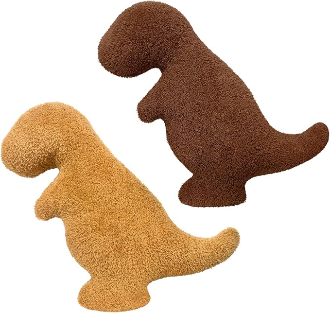 Andywoo Dino Nuggets Chicken Pillow Plush, Dinosaur Chocolate Pillow Stuffed Animals Plush Toy for Funny Birthday Gifts for Boy and Girl, Dinosaur Gifts for Kids Teens and Adults (2 Pack, Small)