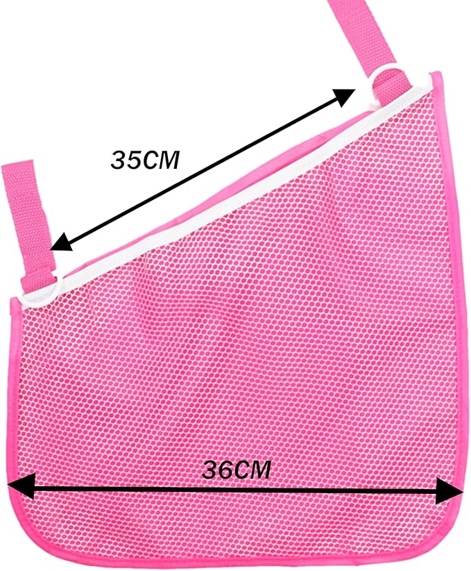 Generic 2 Pack Universal Side Sling Stroller Mesh Cargo Net and Organizer, Extra Stroller Storage Space, Non-Slip and Adjustable Straps (Pink) Type-C Convertor
