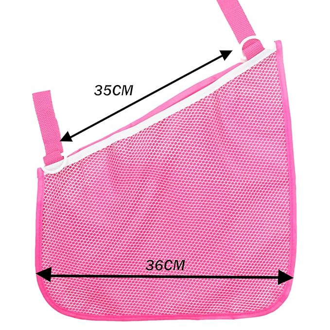 2 Pack Universal Side Sling Stroller Mesh Cargo Net and Organizer, Non-Slip and Adjustable Straps, Extra Stroller Storage Space (Pink)