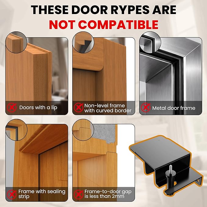 Child Proof Door Top Lock – Top Of Door Locks For Kids Safety with Double - Side Operation | Keep Kids, Pets & Seniors Safe | Child Door Locks Top Of Door for Most Interior & Exterior Doors (2 Pack)