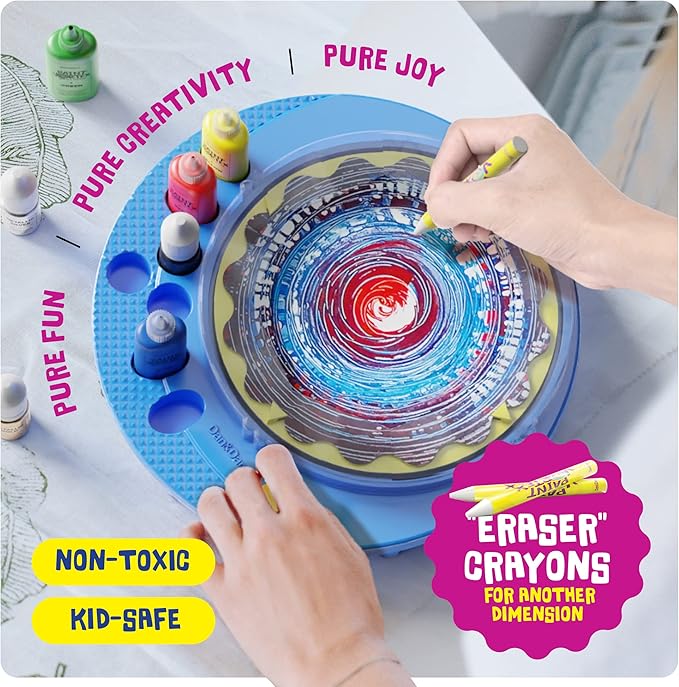 Dan&Darci Paint Spin Art Machine Kit for Kids - Gifts for Girls - Arts & Crafts for Boys, Girls - Art Craft Set for 6-9 Year Old Boy - Painting Spinner Toys - Birthday Gift Ideas for Ages 6-12