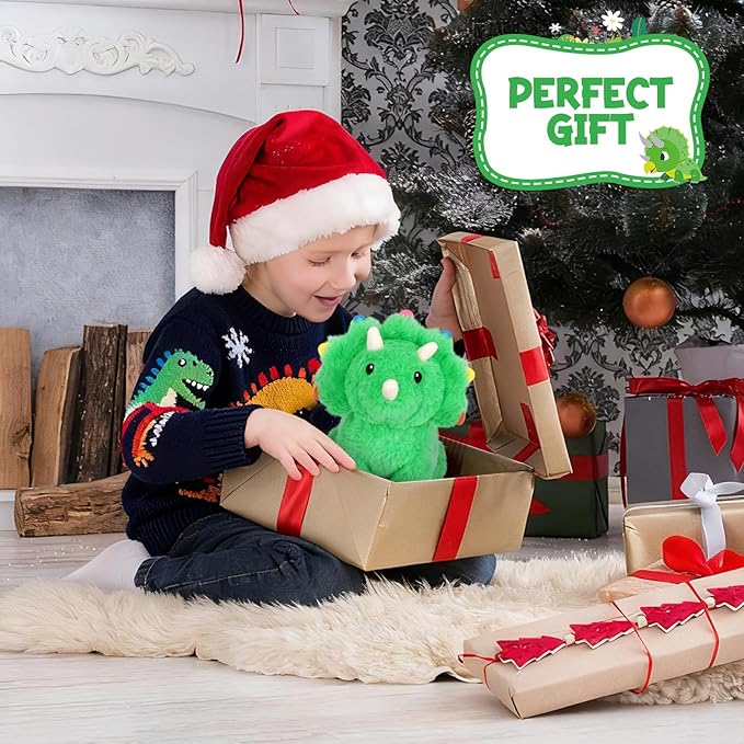 Weighted Dinosaur Plush, Weighted Dinosaur Stuffed Animal Soft Stuffed Dino Plushies Triceratops Toy Doll Cute Plushies Gift for Kids Adults 10 Inch, 0.8 Lbs