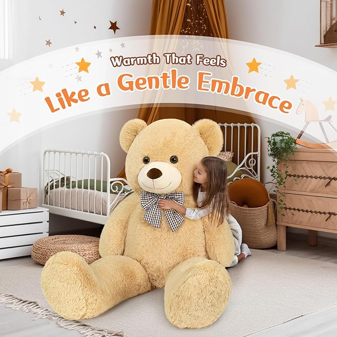 MorisMos Big Teddy Bear, 55inch Large Teddy Bear Plush, Lifesize Stuffed Animals Gifts for Girlfriend, Boyfriend, Brown