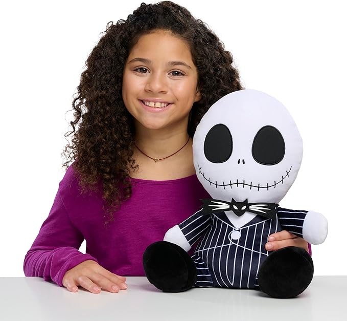 Disney Tim Burton’s The Nightmare Before Christmas Jack Skellington Comfort Weighted Plush, Kids Toys for Ages 3 Up by Just Play