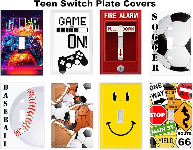 Cool Light Switch Plate Cover for Teens Room Fun Novelty Gift Decorative Decor Bedroom (Road Sign)