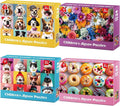 Jeacirio 100 Piece Puzzles for Kids Ages 4-8 - Dogs Flowers Donuts Cats Puzzles - Large Puzzle for Senior Jigsaw Puzzle for Kids Ages 4-6 6-8 8-10 Year Old Educational Toys Gifts 4-Pack 15"x11"