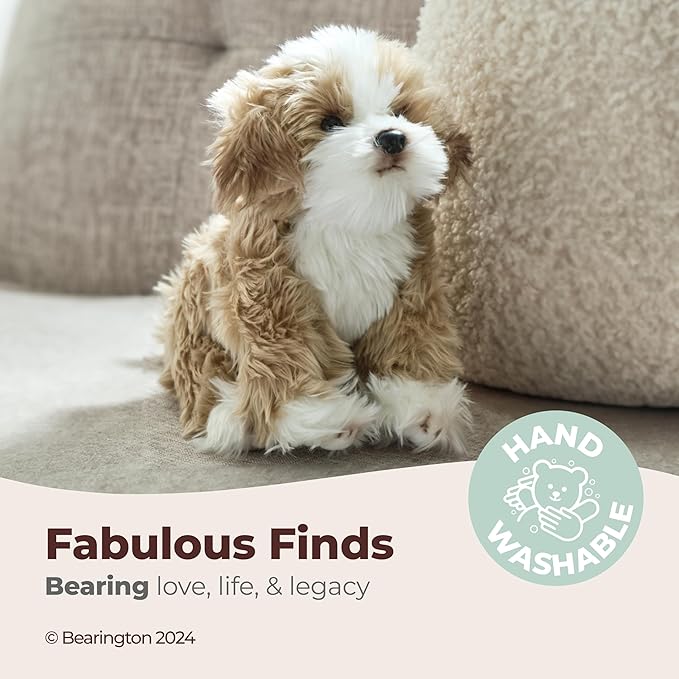 Bearington Dog Stuffed Animal - 13" Realistic Dog Plush Maltipoo Murphy - Cute Plushies for Kids Boys & Girls
