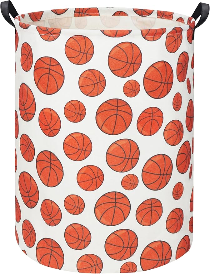 HIYAGON Basketball Kids Laundry hamper Baby Hamper for Nursery Boy and Girl Hamper Cute Kids Toys Storage Bin Organizer Room Decor for Home(Basketball)