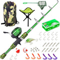 Lanaak Kids Fishing Pole, Kids Portable Telescopic Fishing Rod Set, Tackle Box and Fishing Net Combo Kit, Kids Fishing Gear for Boys and Girls Age 5-10 and Youth