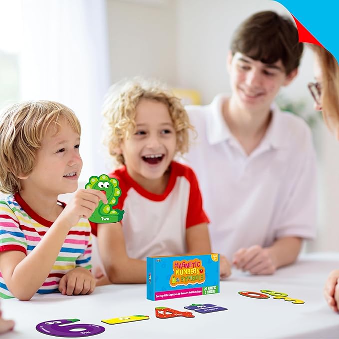 Magnetic Numbers & Math Symbols, Educational Learning Tool for Kids Math Recognition 25PCS Magnets Include 20PCS 0-9 Numbers & 5 Math Symbols (Greater Than/Less Than/Equal to/Plus/Minus) for Toddlers
