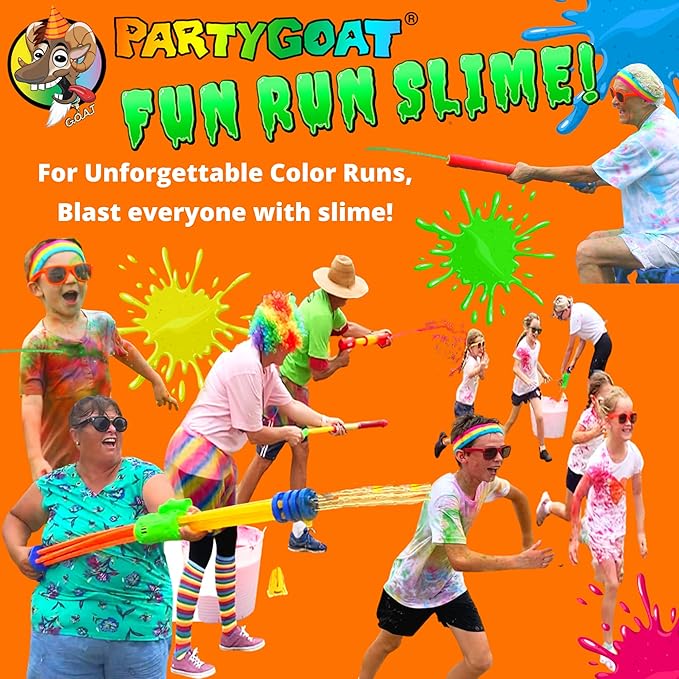 PARTY GOAT Pink Instant Slime Powder. Bulk 25 Gallon Kit. Just Add Water. Liquid Slime Mix to Dump on People in Fundraisers & Games
