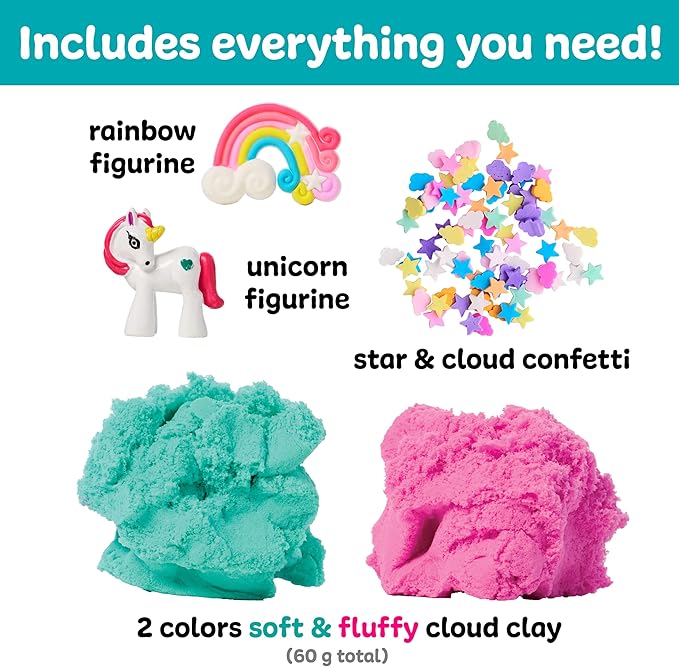 Creativity for Kids Sensory Minis Unicorn Kit | Cloud Clay Sensory Toy for Kids | Spring Crafts | Mess-Free, Screen-Free Travel Activity for Kids (Ages 3+)