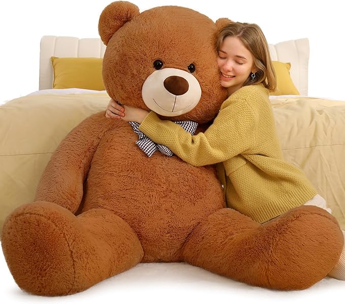 Toys Studio 5 Feet Teddy Bear, 59'' Giant Big Bear Stuffed Animal Lifesize Bear for Baby Shower Centerpieces, Large Plush Toy for Kids Girls Valentine's Day Christmas Birthday, Brown