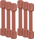 Bate- Child Safety Strap Locks, 6 Pack, Rusty Color, Baby Locks for Cabinets, Drawers, Kitchen, Toilet, Furniture, Fridge, Multi-Purpose, Easy Install with Quick 3M Adhesive for Childproofing