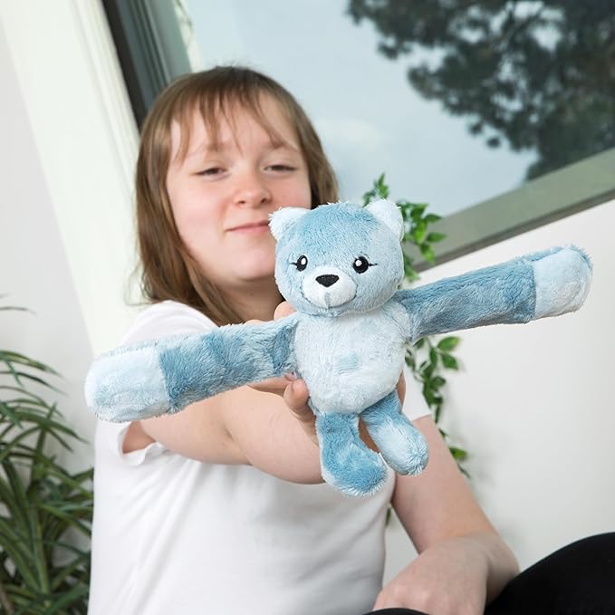 HUGIMALS Hug Babies Frankie the Cat Cute Mini Plush Stuffed Animal Bracelet for Kids | Soft & Cuddly Portable Comfort Adorable On-The-Go Companion for Travel School & Adventures Ages 2+
