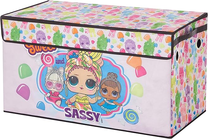 LOL Surprise Collapsible Children’s Storage Trunk - Durable with Soft Lid, 28.5"x14.5"x16", Fun and Spacious Organizer for Kids
