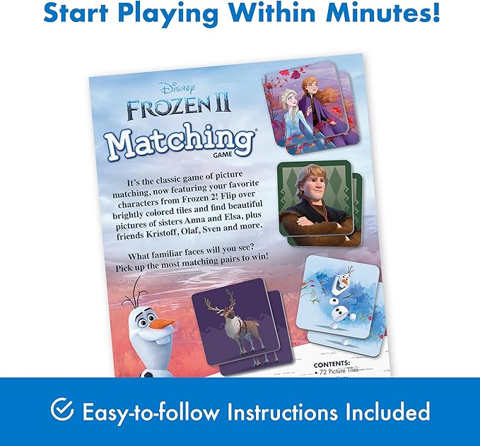 Wonder Forge Frozen 2 Memory Matching Game for Kids Ages 3-5 - Toddler Learning & Educational Toys Featuring Anna, Elsa, and Olaf - Fun Disney Toys