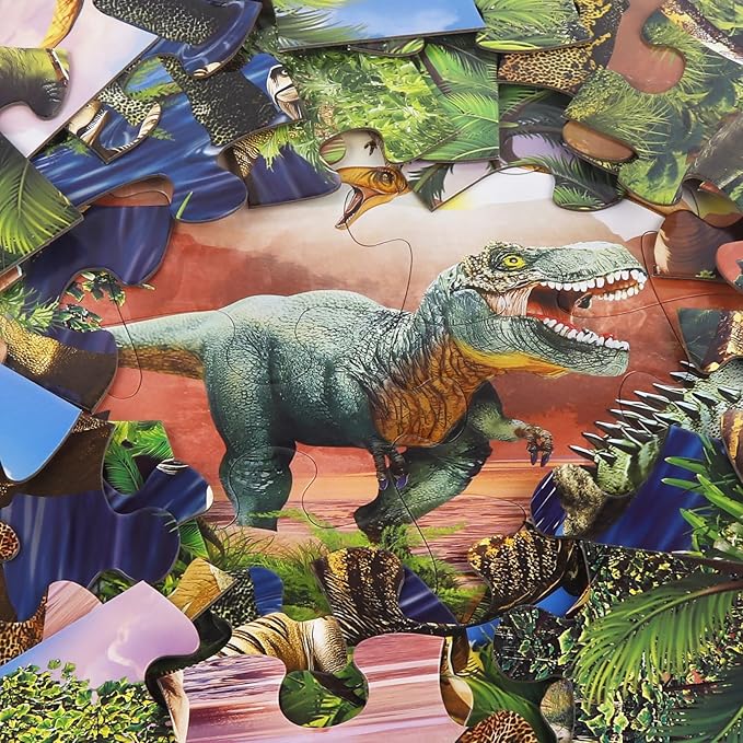 Jumbo Floor Puzzle for Kids,48 Piece Forest Dinosaur Large Jigsaw Puzzles, Fun Educational Preschool Learning Toy for Toddlers Ages 3-5,Easter Gift for Boy Girl Ages 4-8