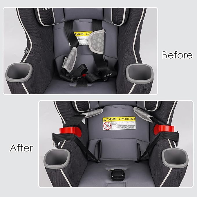 Car Seat Strap Organizer Clip – Keep Harness Straps Neat & Easily Accessible – Prevents Twisting & Tangling – Universal Fit for Infant, Toddler, and Booster Seats – Quick Installation (Red)