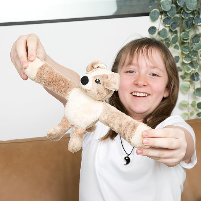 HUGIMALS Hug Babies Charlie the Puppy Cute Mini Plush Stuffed Animal Bracelet for Kids | Soft & Cuddly Portable Comfort Adorable On-The-Go Companion for Travel School & Adventures Ages 2+