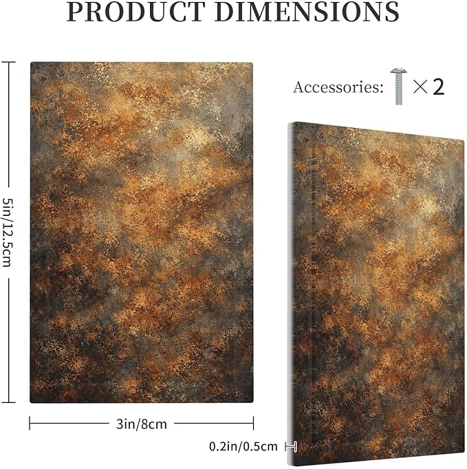 Decorative Light Switch Cover Plate Vintage Rust Pattern in Brown gold 1 Gang No Device Single Blank Outlet Covers Wall Plates for Electrical Outlets Faceplate for Bedroom Home Decor
